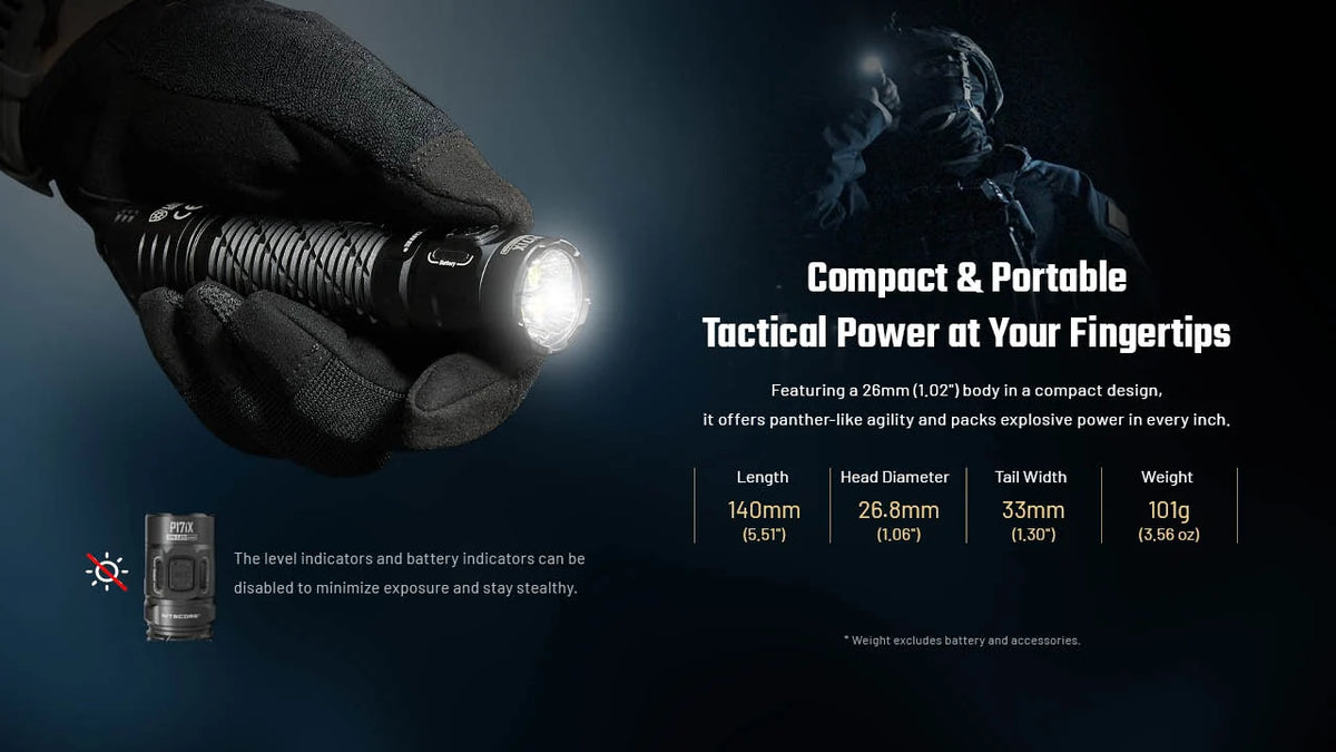 Nitecore P17iX Compact 5000 Lumen Tactical Flashlight with Customizable Controls