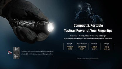 Nitecore P17iX Compact 5000 Lumen Tactical Flashlight with Customizable Controls