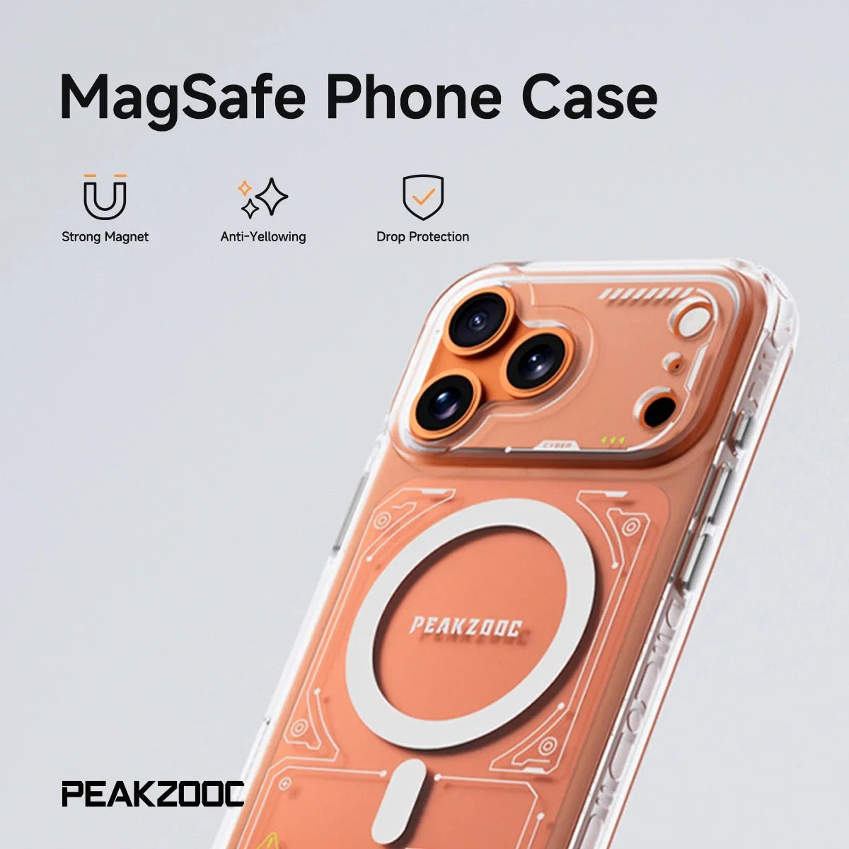 Peakzooc Neuron Series MagSafe Phone Case - Transparent Frame