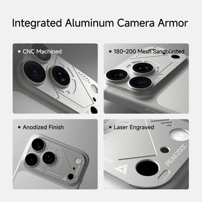 PEAKZOOC PRISM ARMOR Series Integrated Aluminum Camera Lens Armor for iPhone 17 Pro/Pro Max