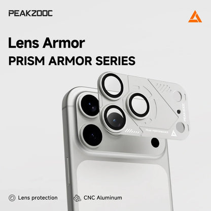 PEAKZOOC PRISM ARMOR Series Integrated Aluminum Camera Lens Armor for iPhone 17 Pro/Pro Max